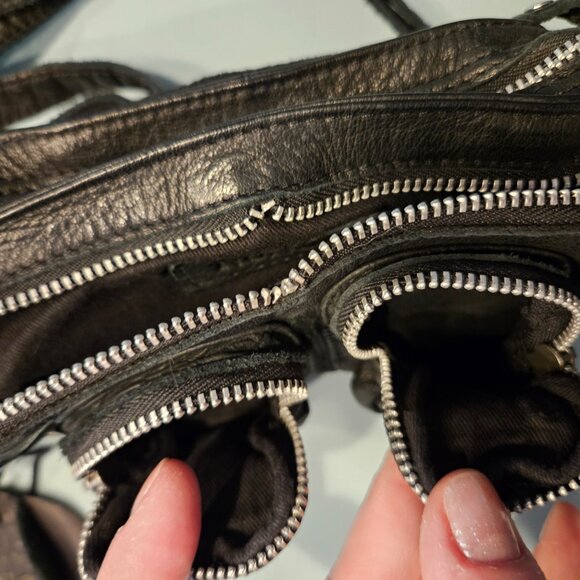 Nunoo | Helena Black Washed Leather Crossbody Mini Bag - Picture 13 of 16